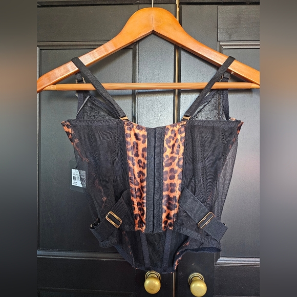 Honey Birdette Marilyn Leopard Print Bustier- 34DD/E - NWT - Picture 4 of 11